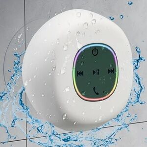 NWT WIRELESS/ WATERPROOF SHOWER SPEAKER, ONE SIZE, WHITE